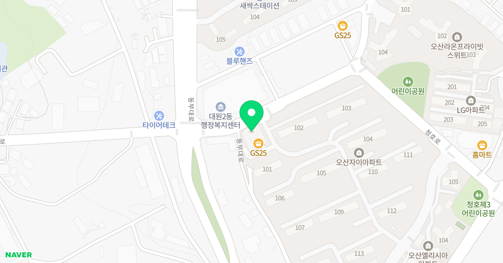 용인대박사청호 태권도 위치