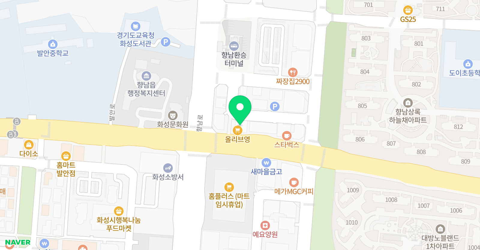정상 어학원 화성향남분원 위치