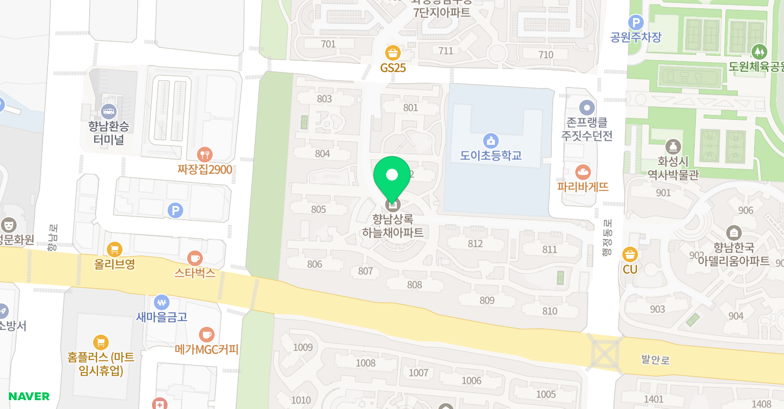 빨간펜 수학의달인 향남대방노블랜드점 위치