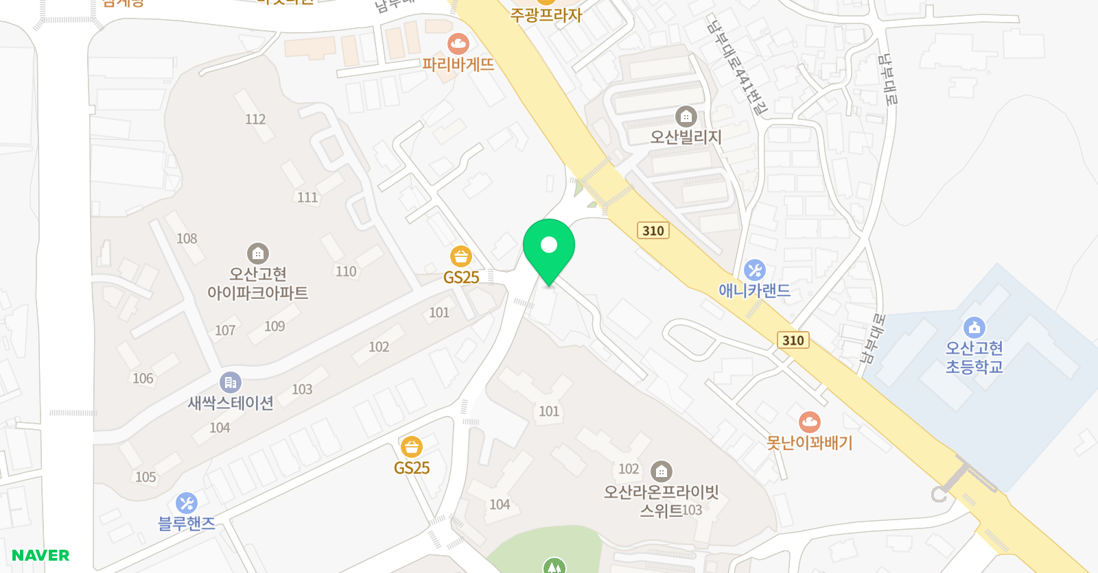 스마트해법 수학 오산고현현대점 위치