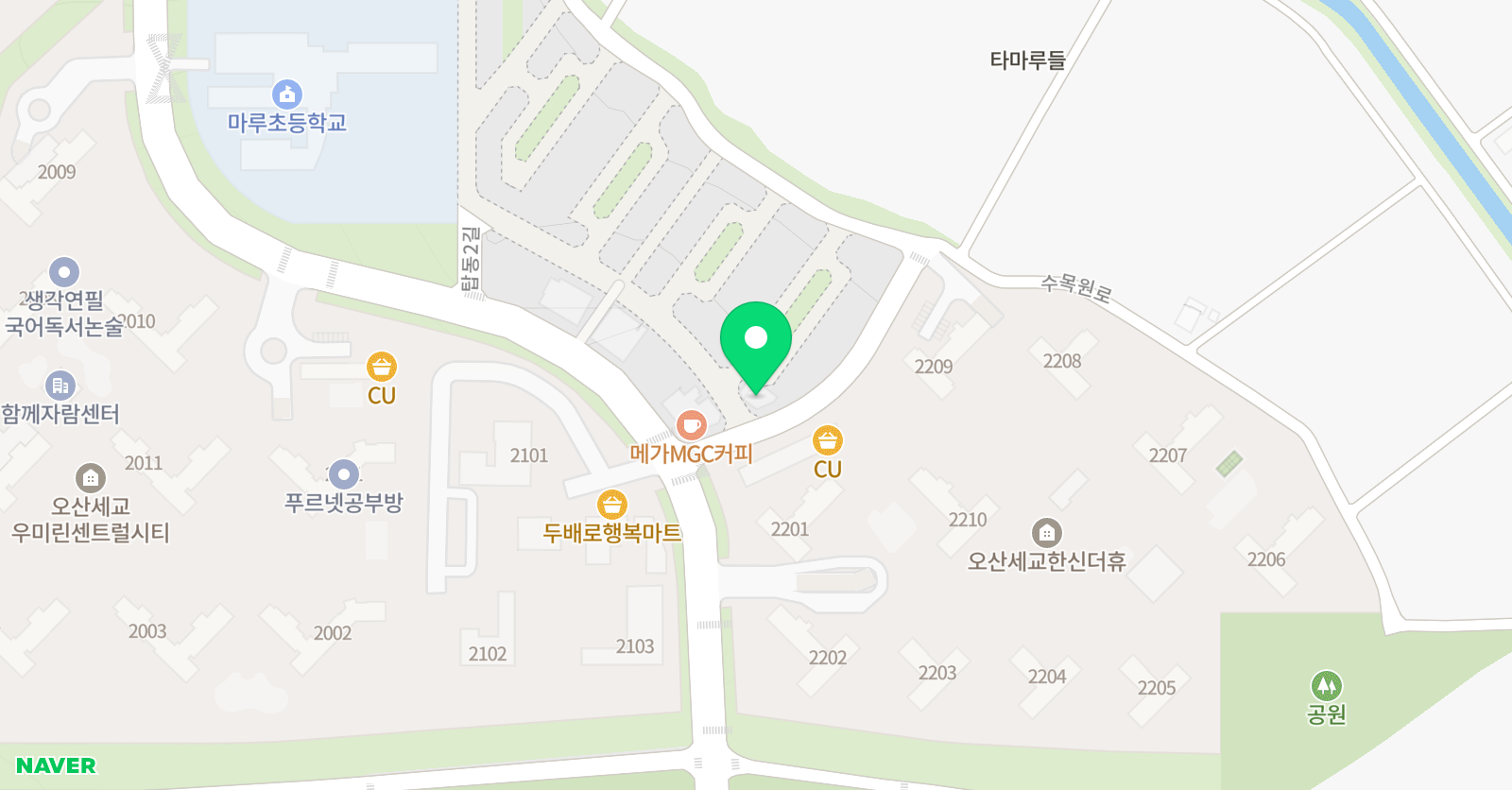 더오름4관 초평마루점 위치