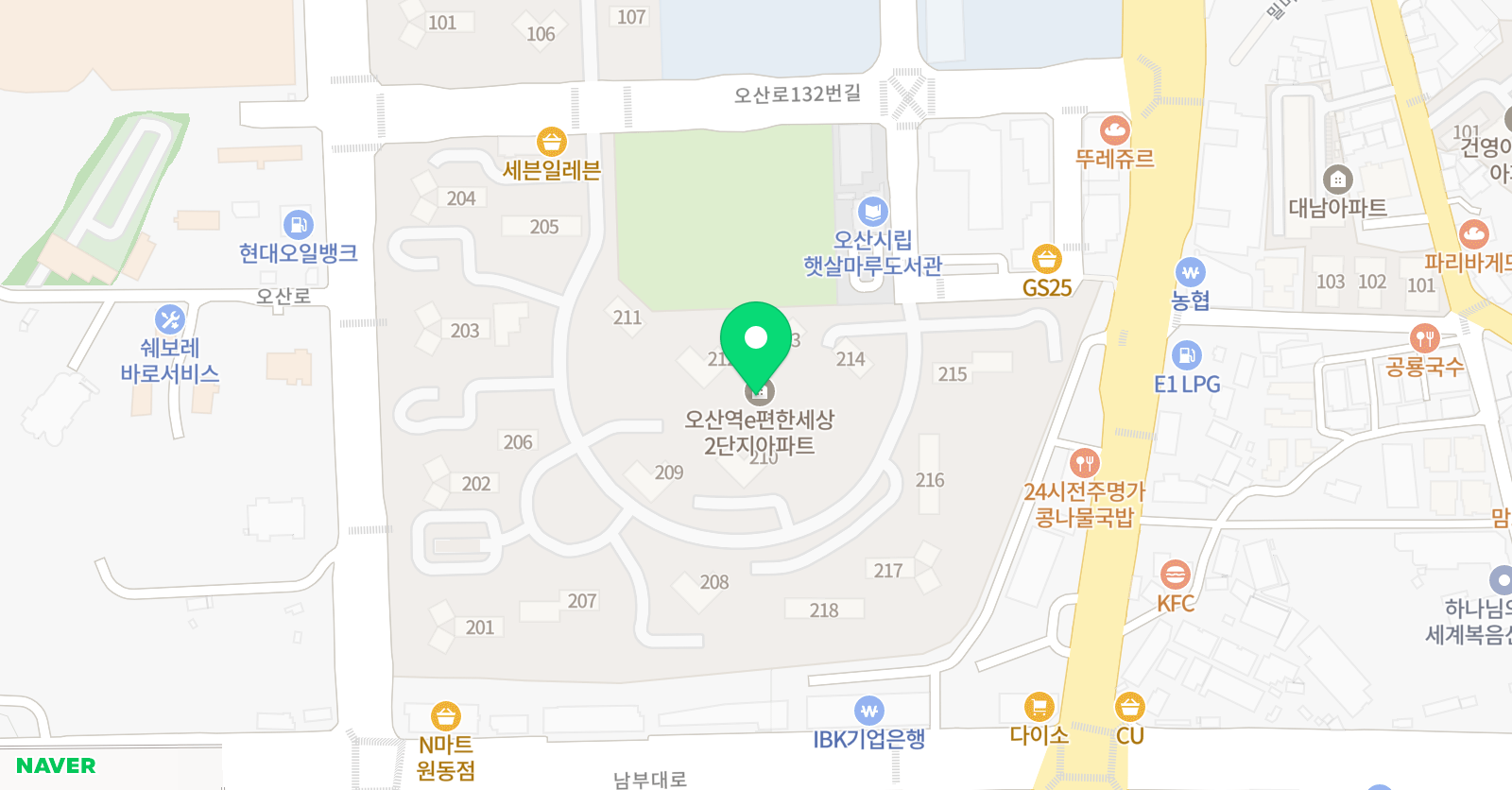 스마트해법 수학 오산이편한2차대림점 위치