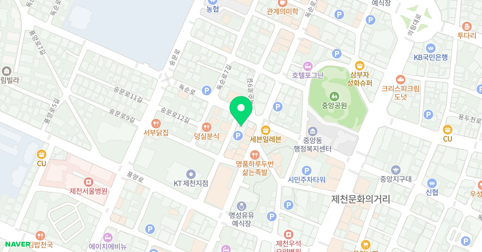 창조의아침 미술학원 제천캠퍼스 위치