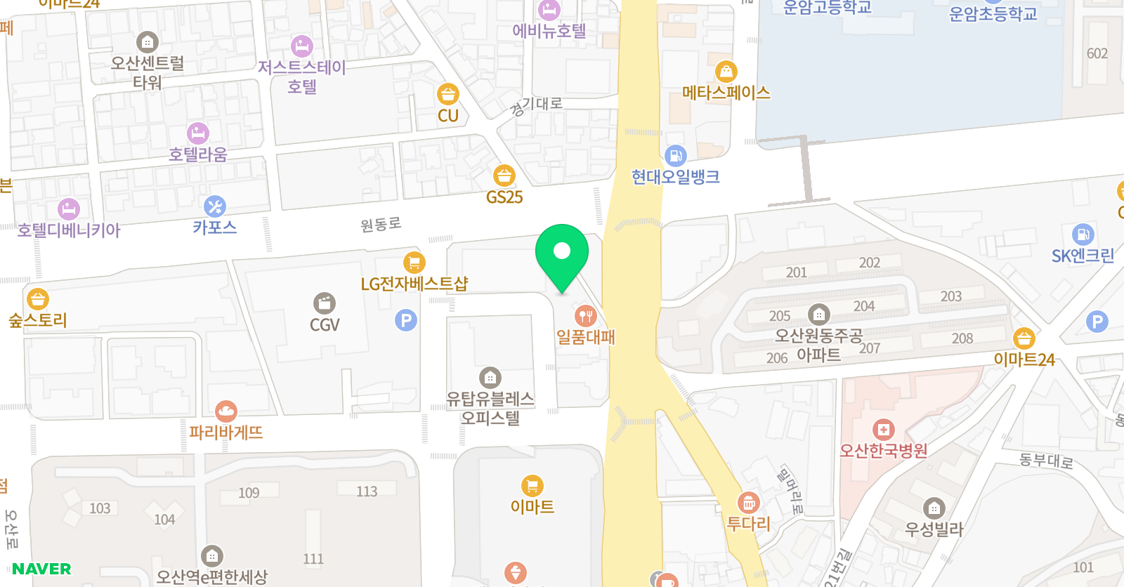 YBM리더스 오산원동센터 위치