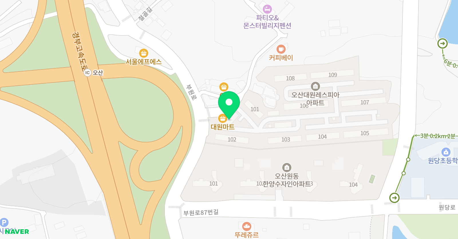 용인 대비 호 태권도 위치