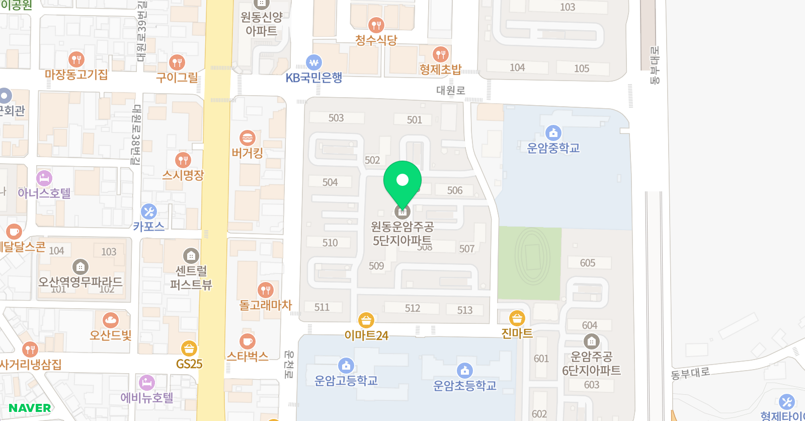 미래엔 수학 오산원동운암주공5단지 위치