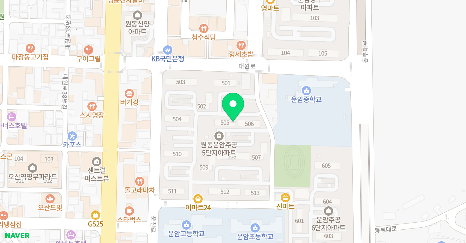 뮤엠 영어 운암주공5단지NEST 위치