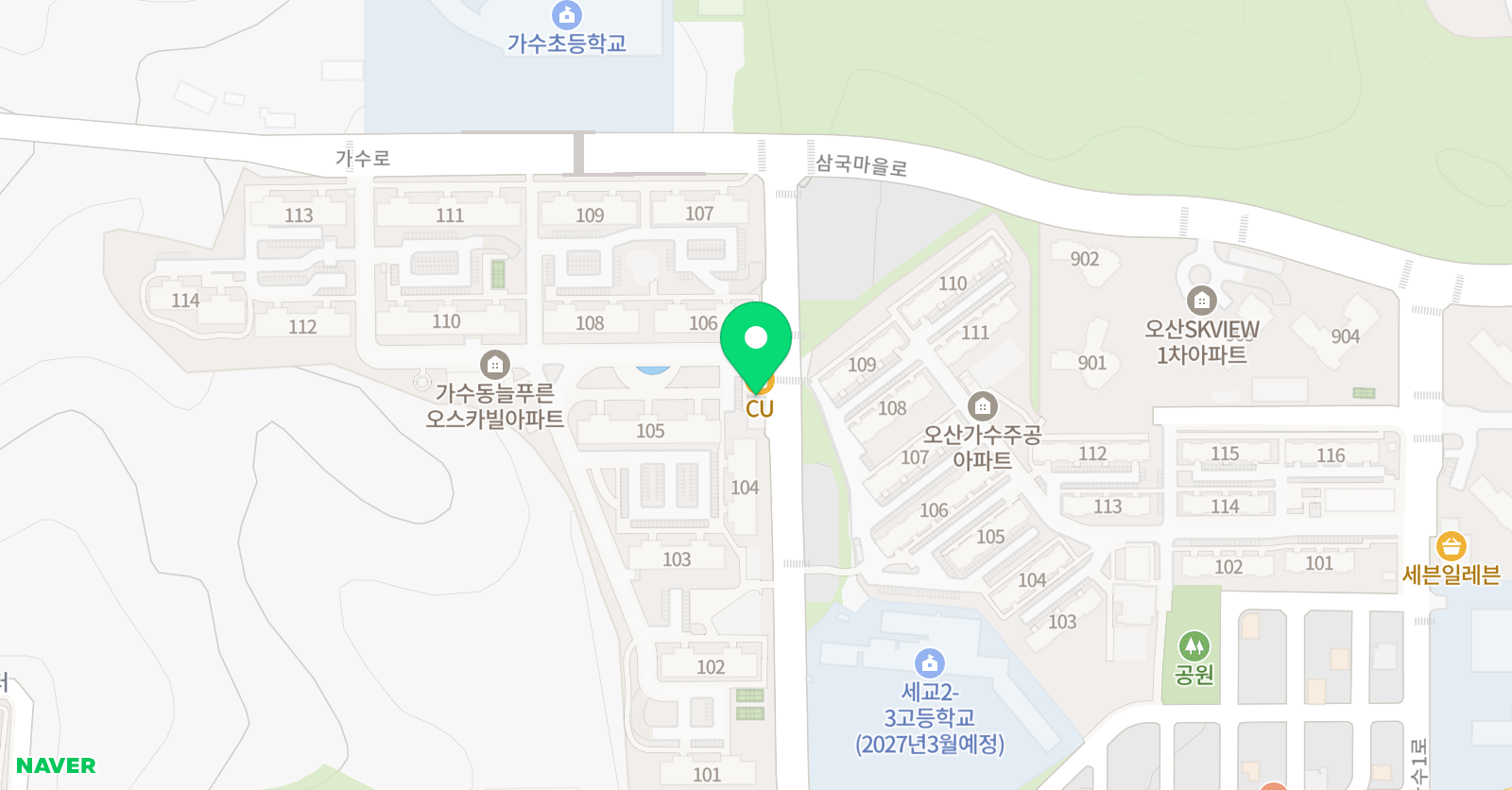 오산라온제나 태권도장 위치