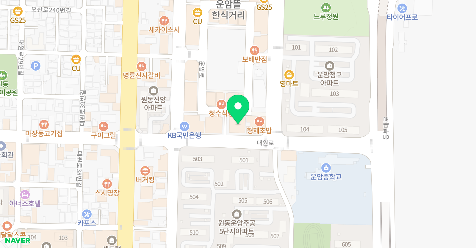 청날 학원 위치