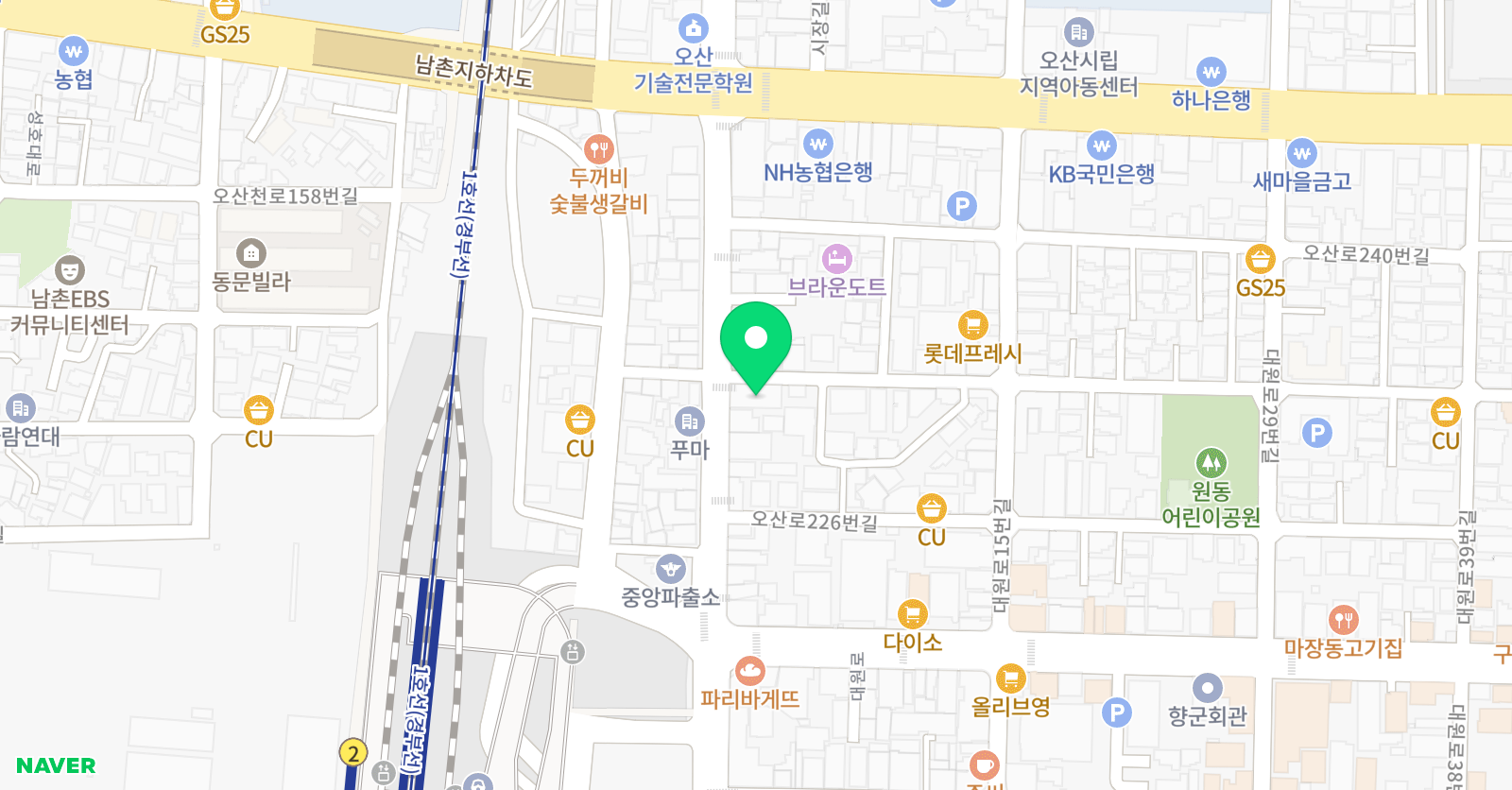 오산더탑댄스학원 위치