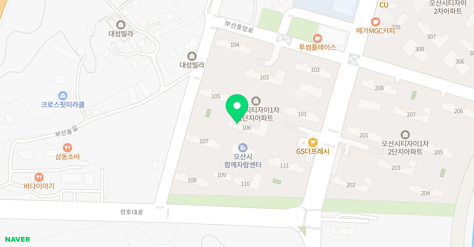 뮤엠 영어 시티자이1단지NEST 위치
