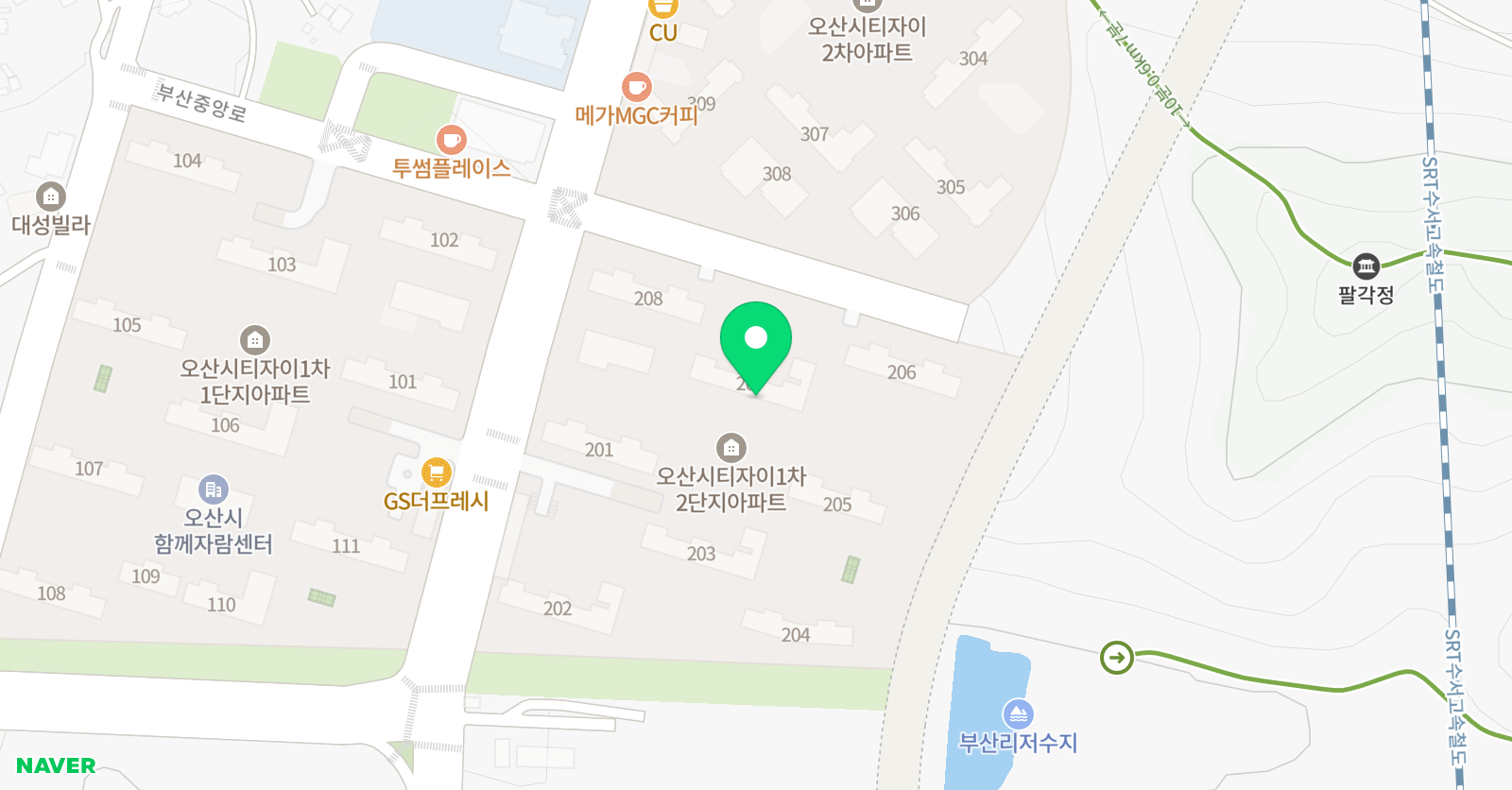 뮤엠 영어 시티자이2단지NEST 위치