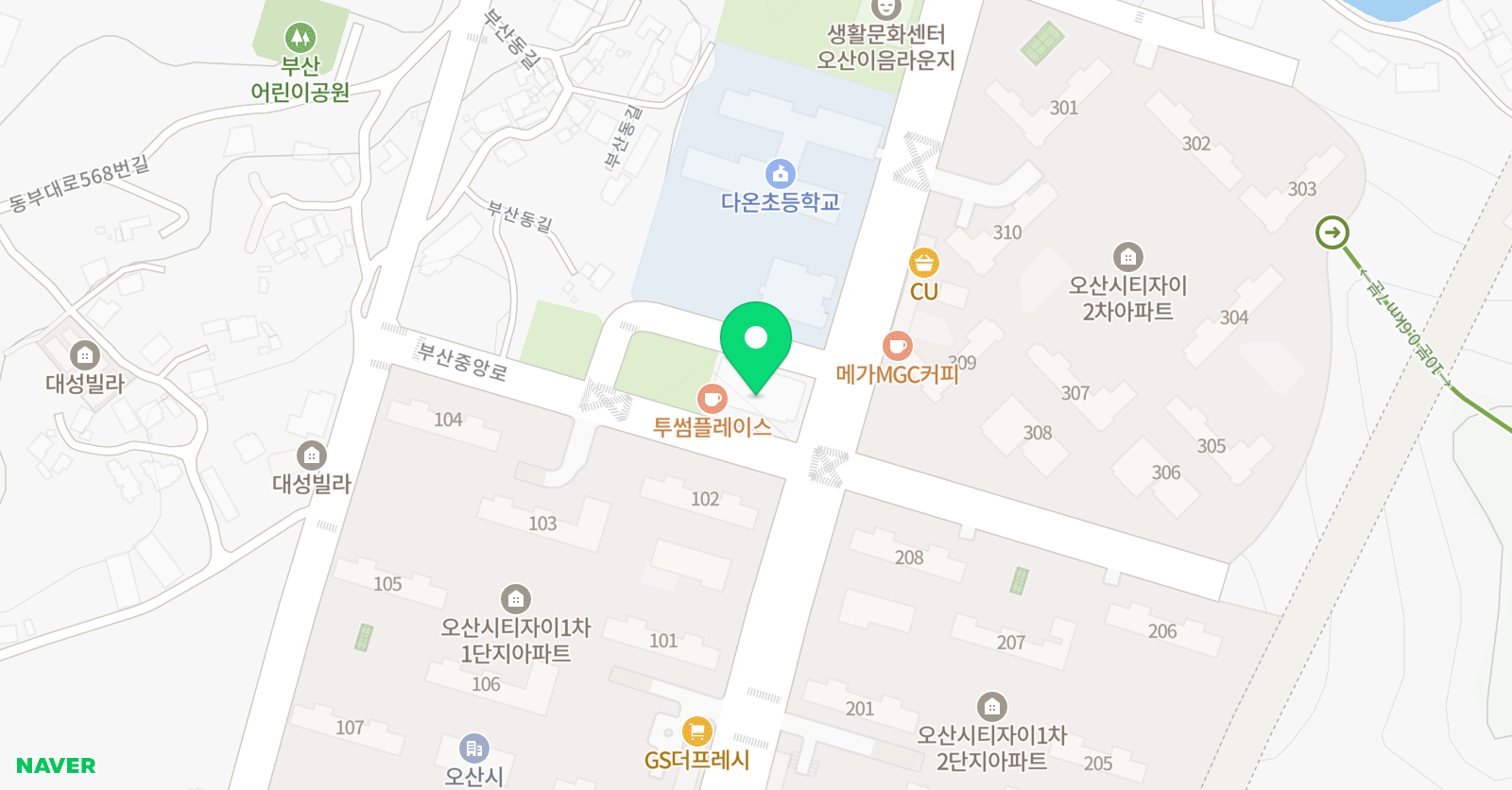 용인대 튼튼 태권도 위치
