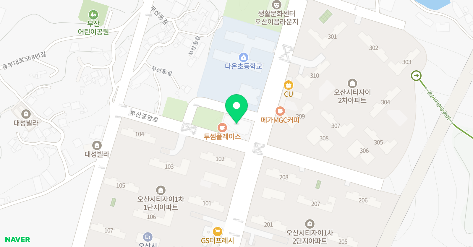 리드인 독서논술 오산시티자이점 위치