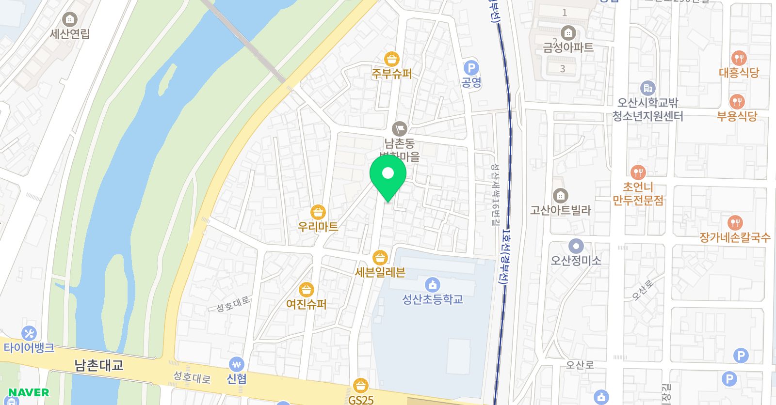 오산세움 학원 위치