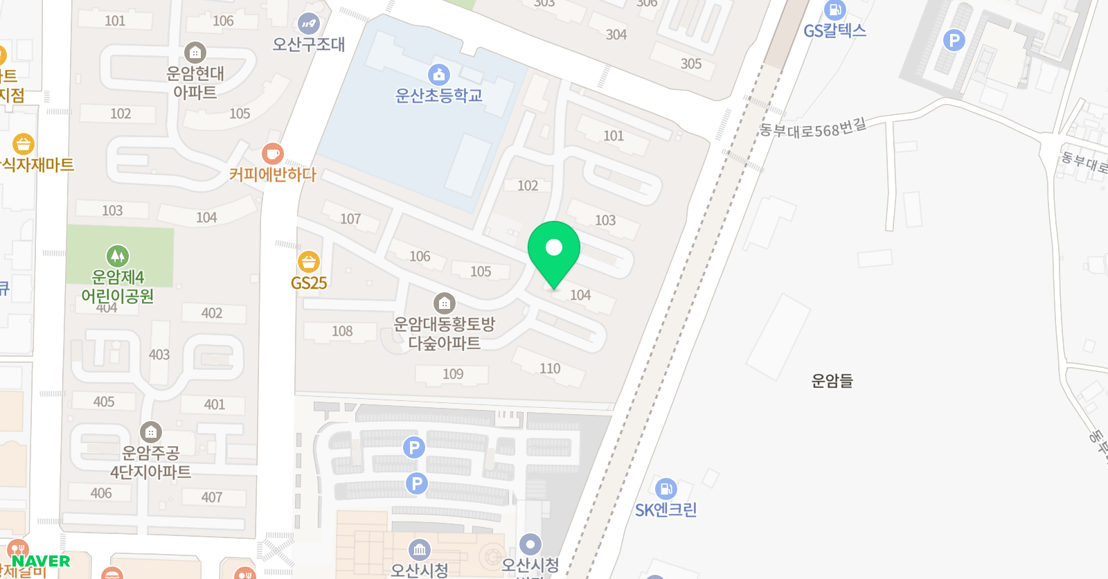 스마트 해법수학학원 오산대동점 위치
