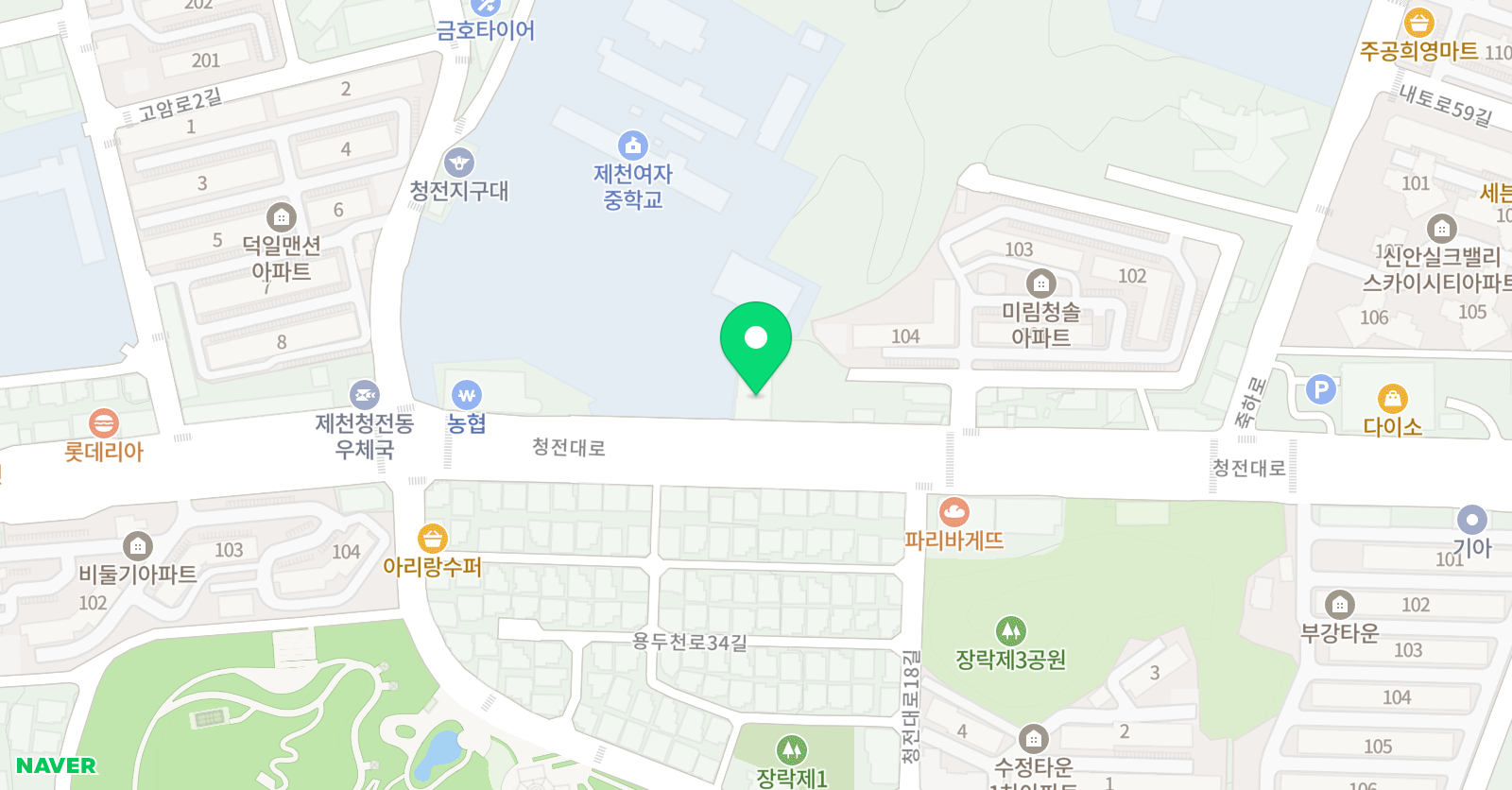 원더랜드 어학원 제천 위치