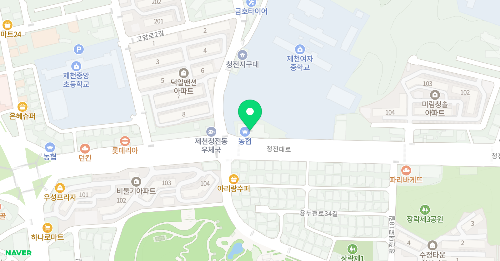 지앤비 영어 패럴랙스 수학 제천캠퍼스 위치