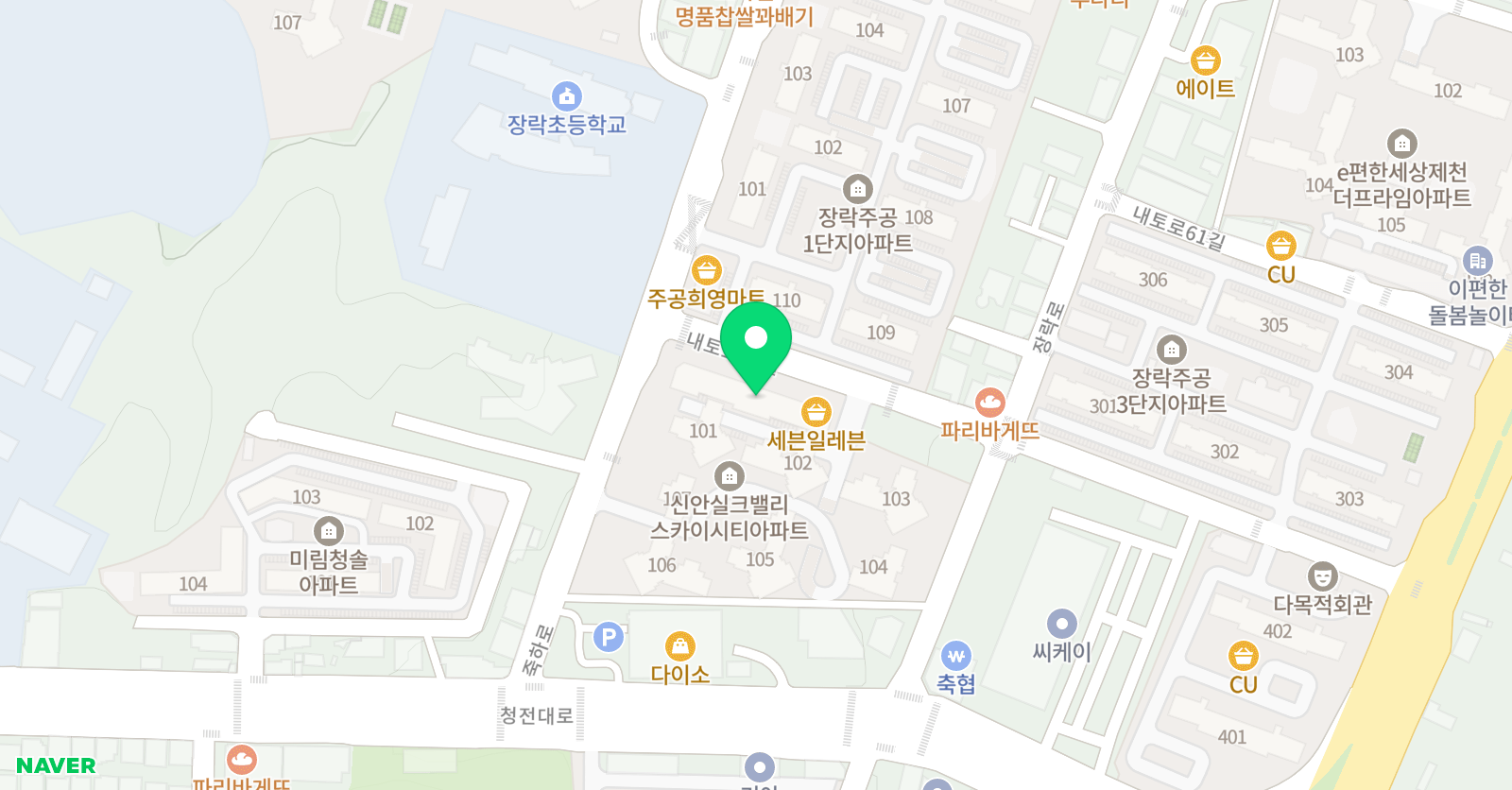 뮤엠 영어 장락점 위치