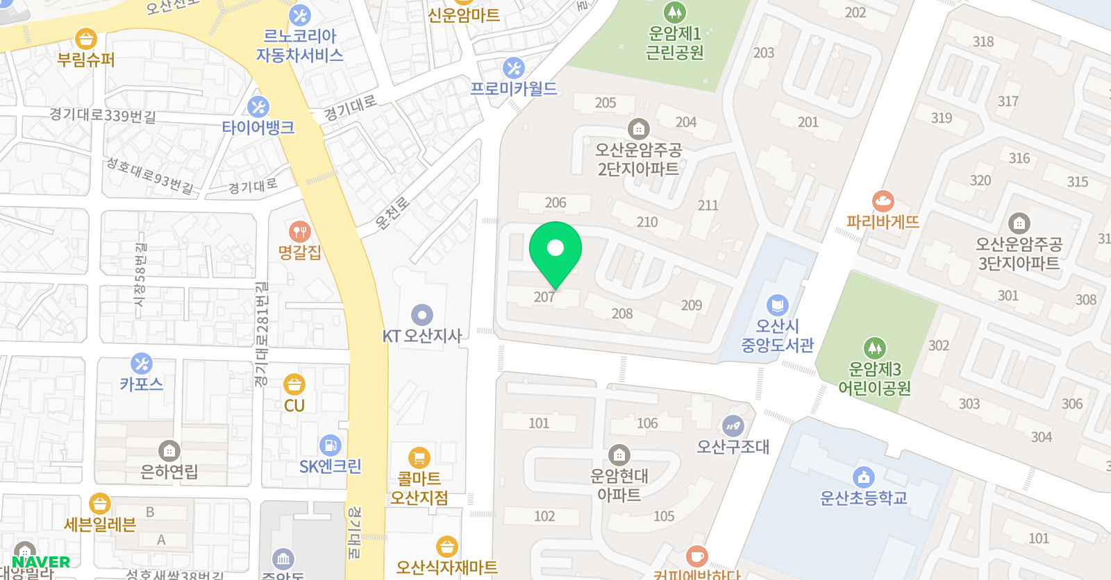 링키홈 오산운암주공2단지점 위치