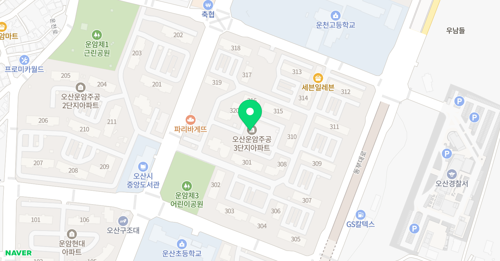 아소비 오산운암3단지점 위치