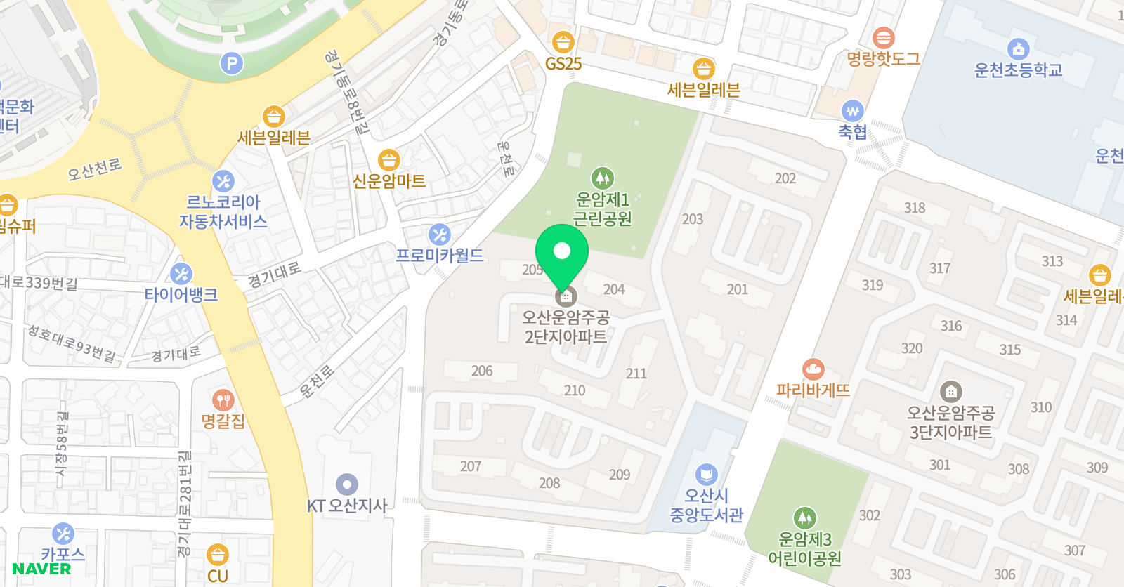 삼성영어셀레나 운암미니학습관 위치