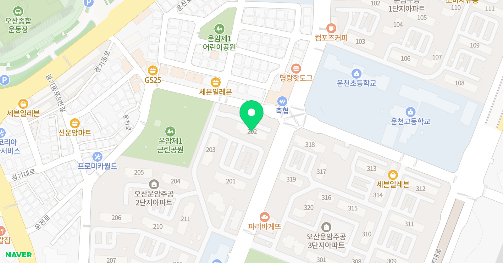 3030 영어 오산운암센터 위치