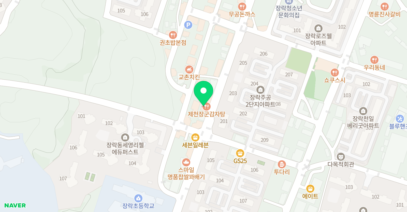 수학의달인 제천장락점 위치