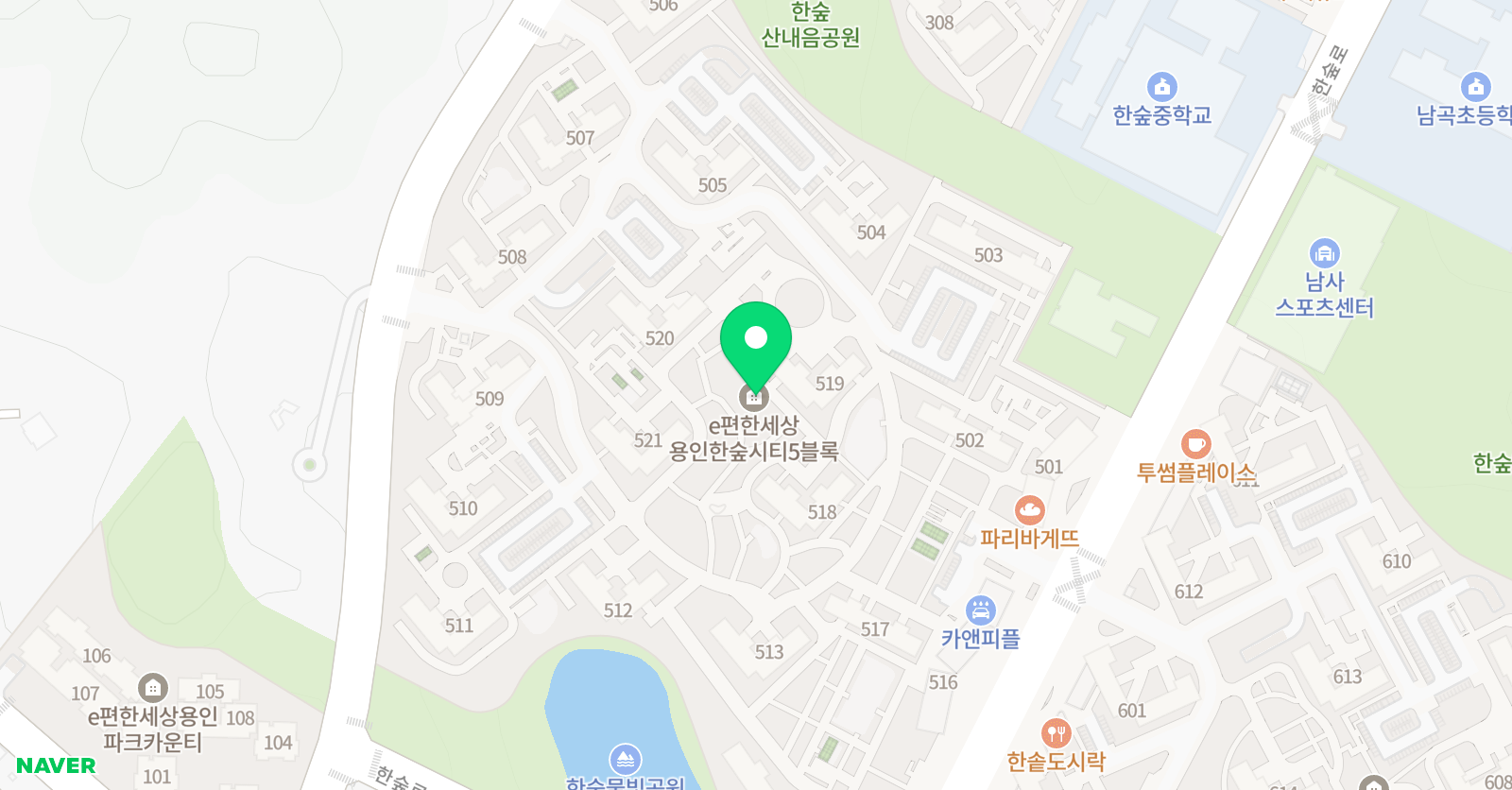 뮤엠 영어 한숲5단지NEST 위치