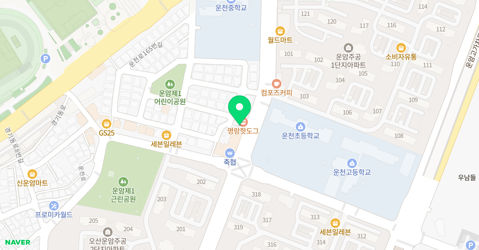 눈높이 러닝센터 오산운암학원 위치