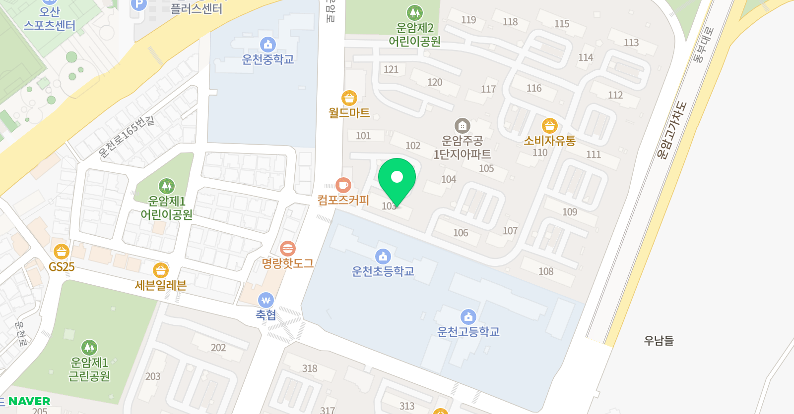 뮤엠 영어 운암1단지NEST 위치