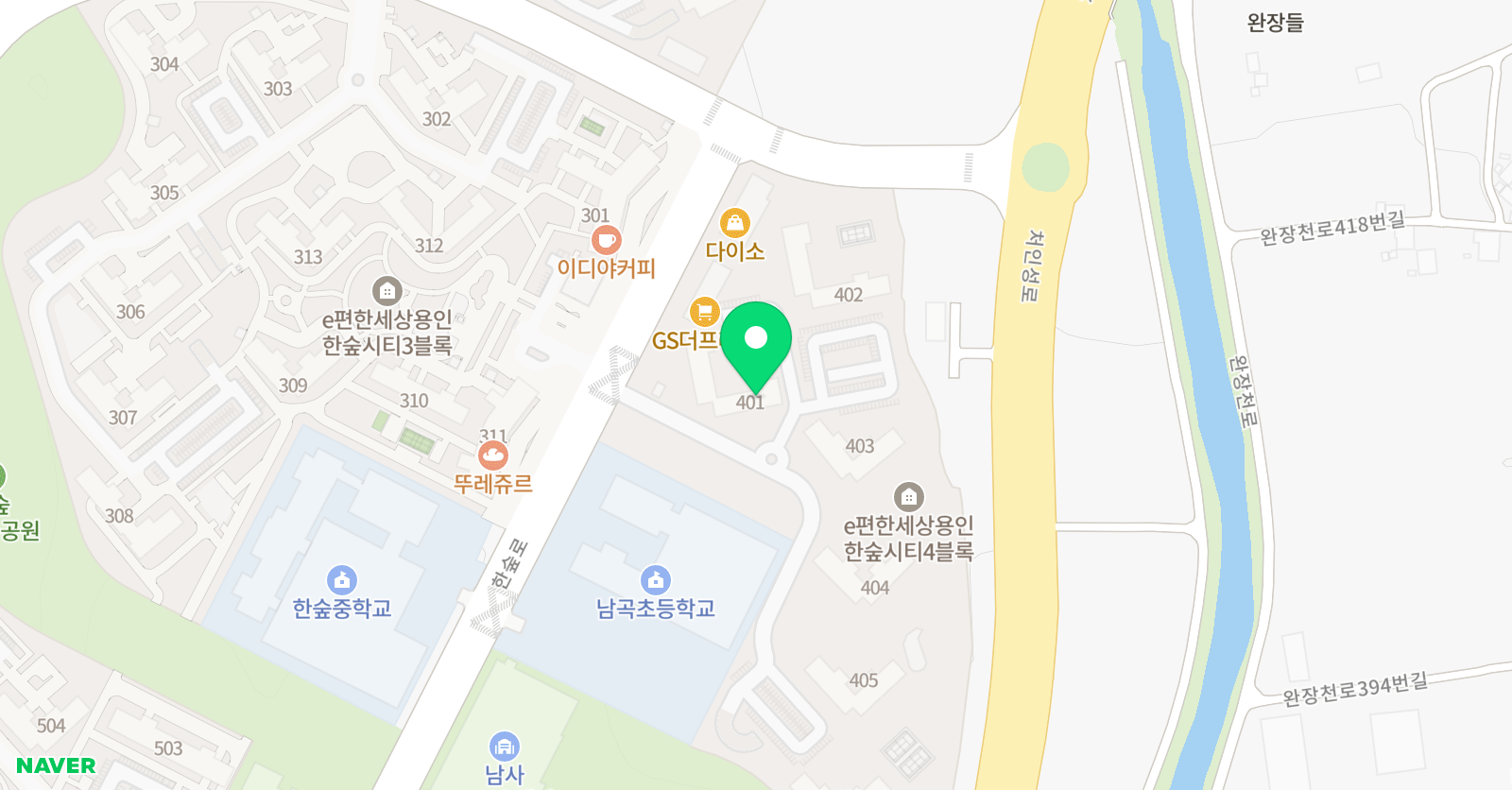 씨앤에이 논술학원 용인한숲점 위치