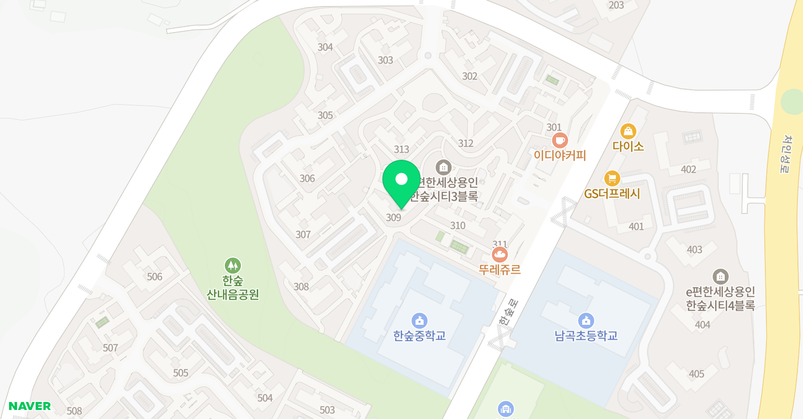 기탄 사고력교실 한숲3단지점 위치