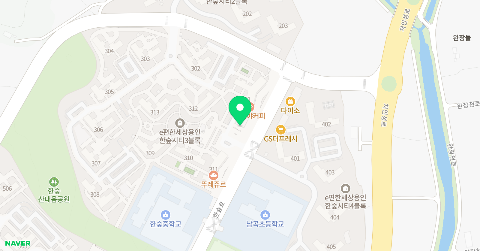 푸르넷 공부방 남사한숲점 위치