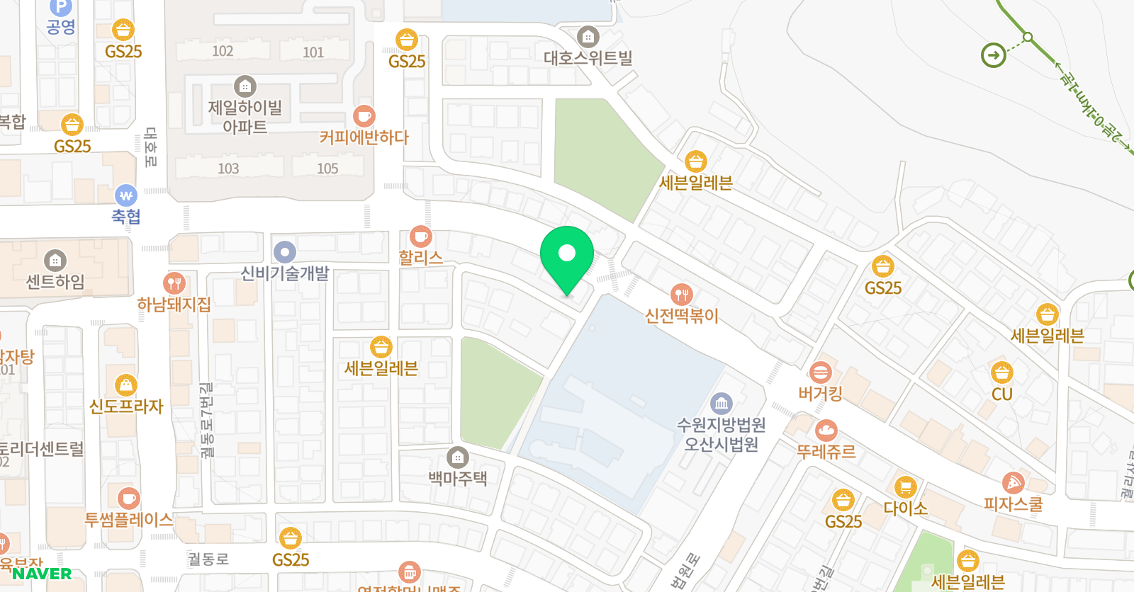 지앤비 영어전문교육 오산캠퍼스 위치