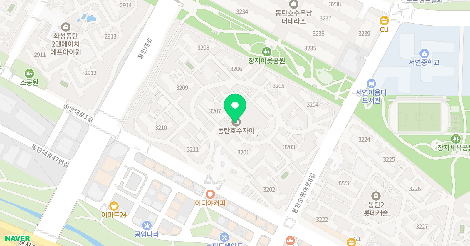 튼튼 영어마스터클럽 학원 화성남동탄호수자이점 위치