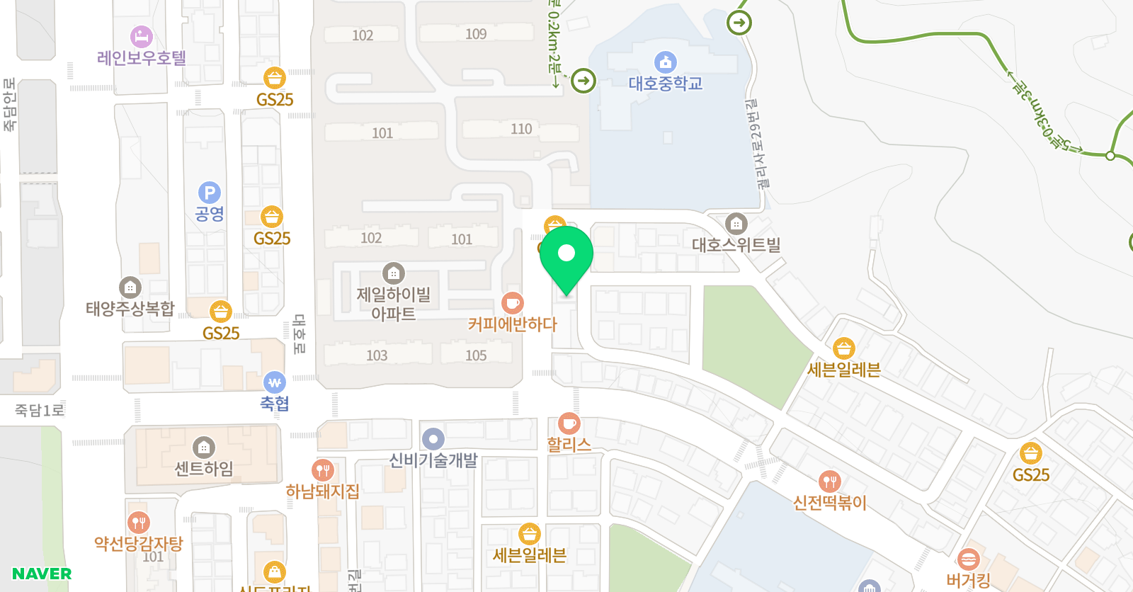 웅진 궐동학원 위치