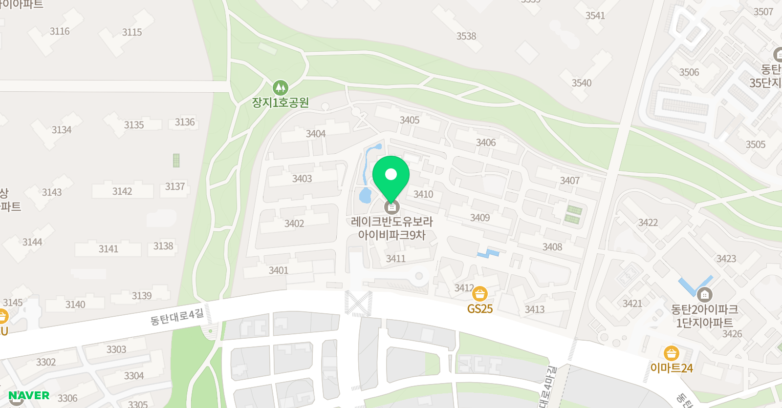 빨간펜 수학의달인 학원 동탄2레이크반도9차점 위치