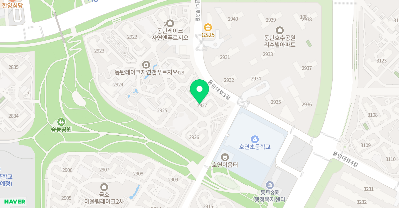 아소비 동탄 레이크 자연앤 푸르지오점 위치