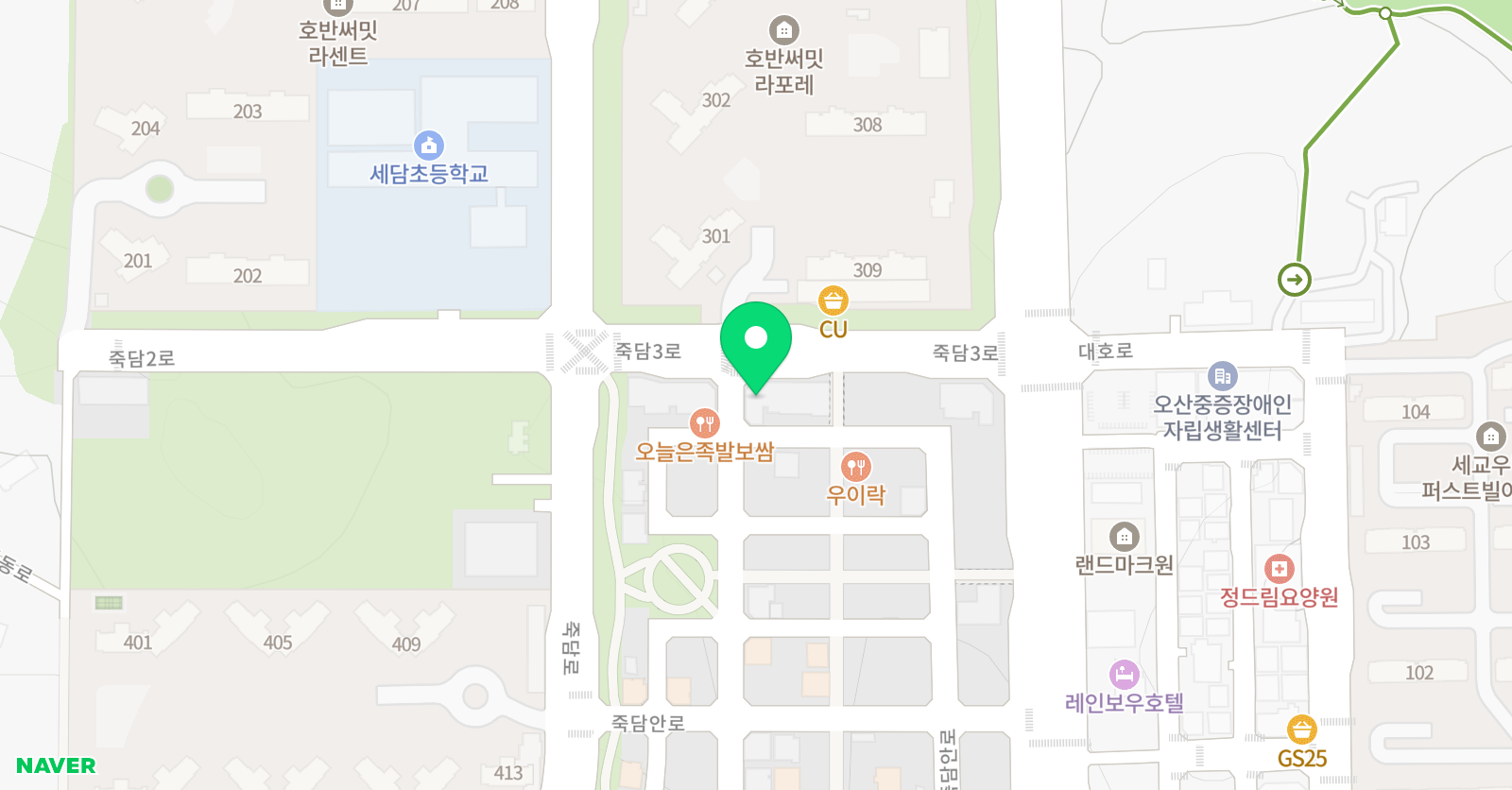 용인대H 태권도 위치