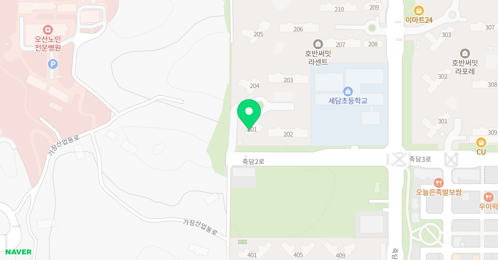 홈런스마트클래스 오산라센트 위치