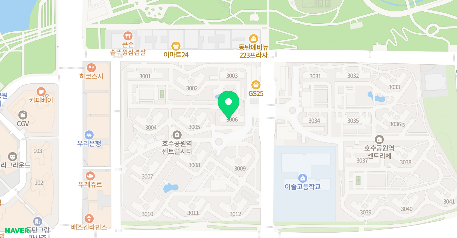 아소비 동탄호수부영4단지점 위치