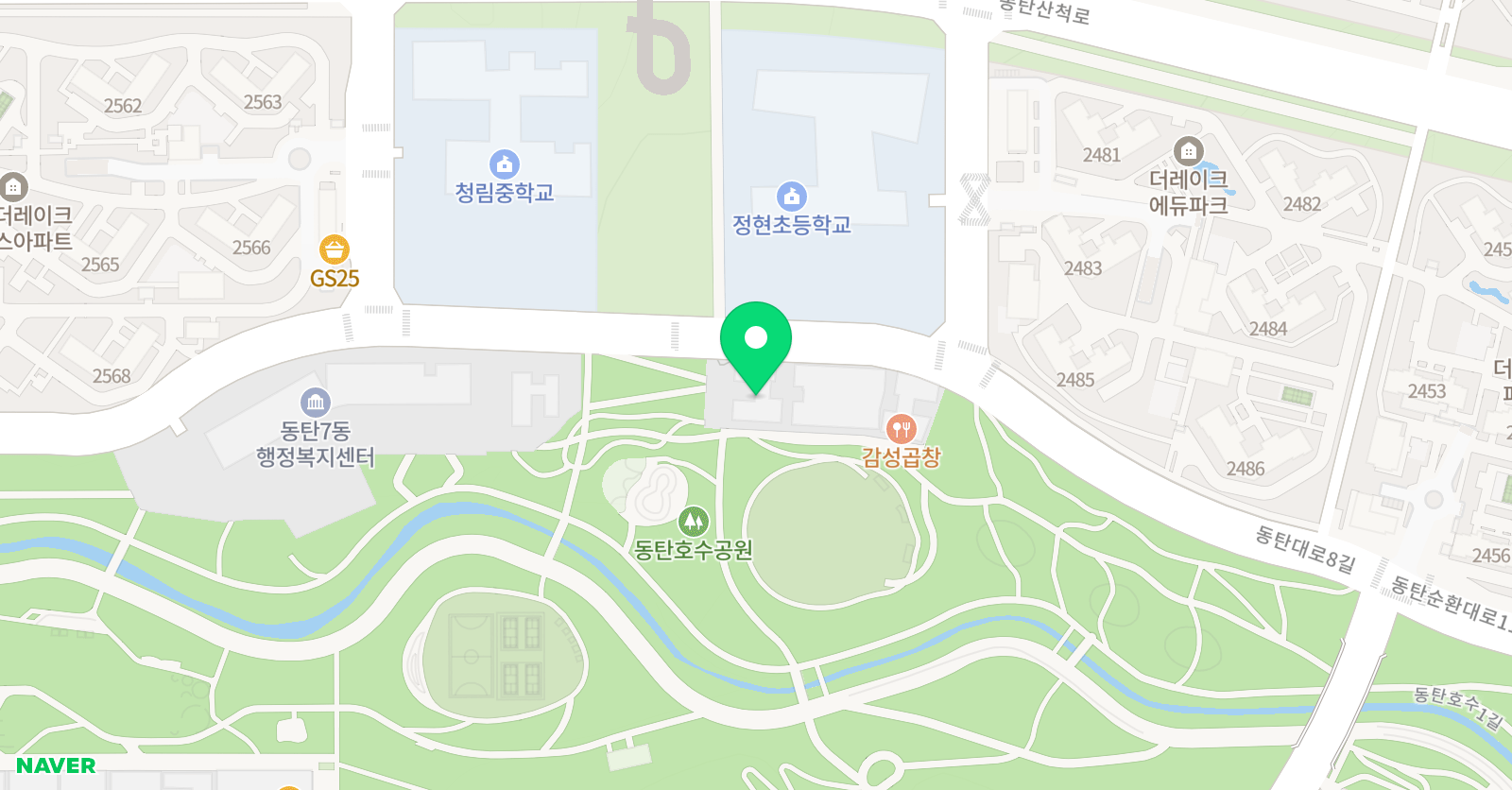 한솔 플러스 스터디존 정현학원 위치