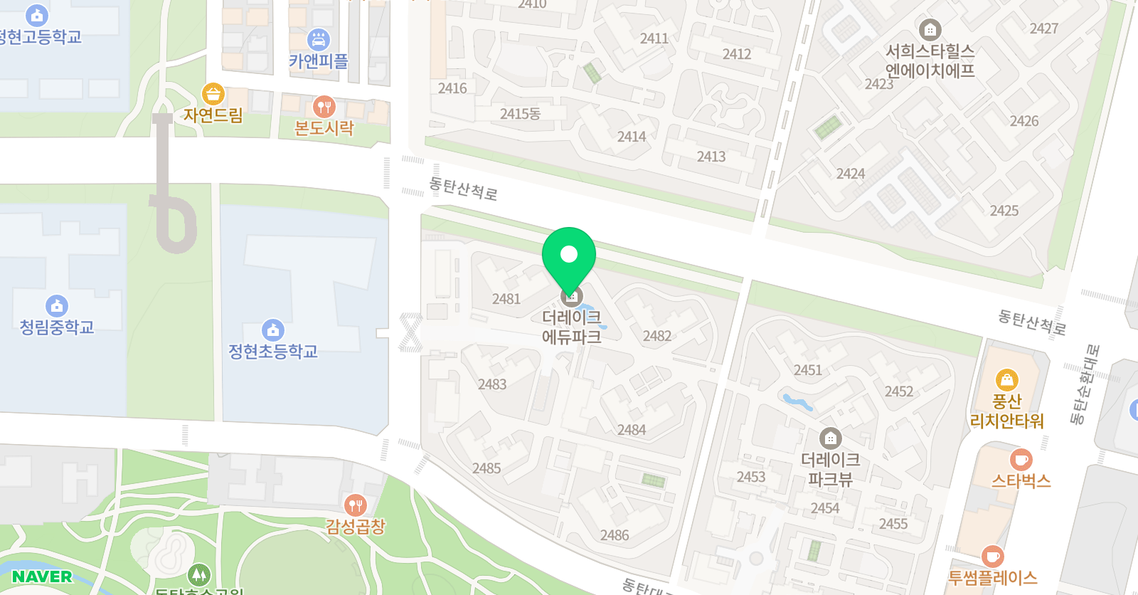 아소비 동탄호수부영2단지점 위치