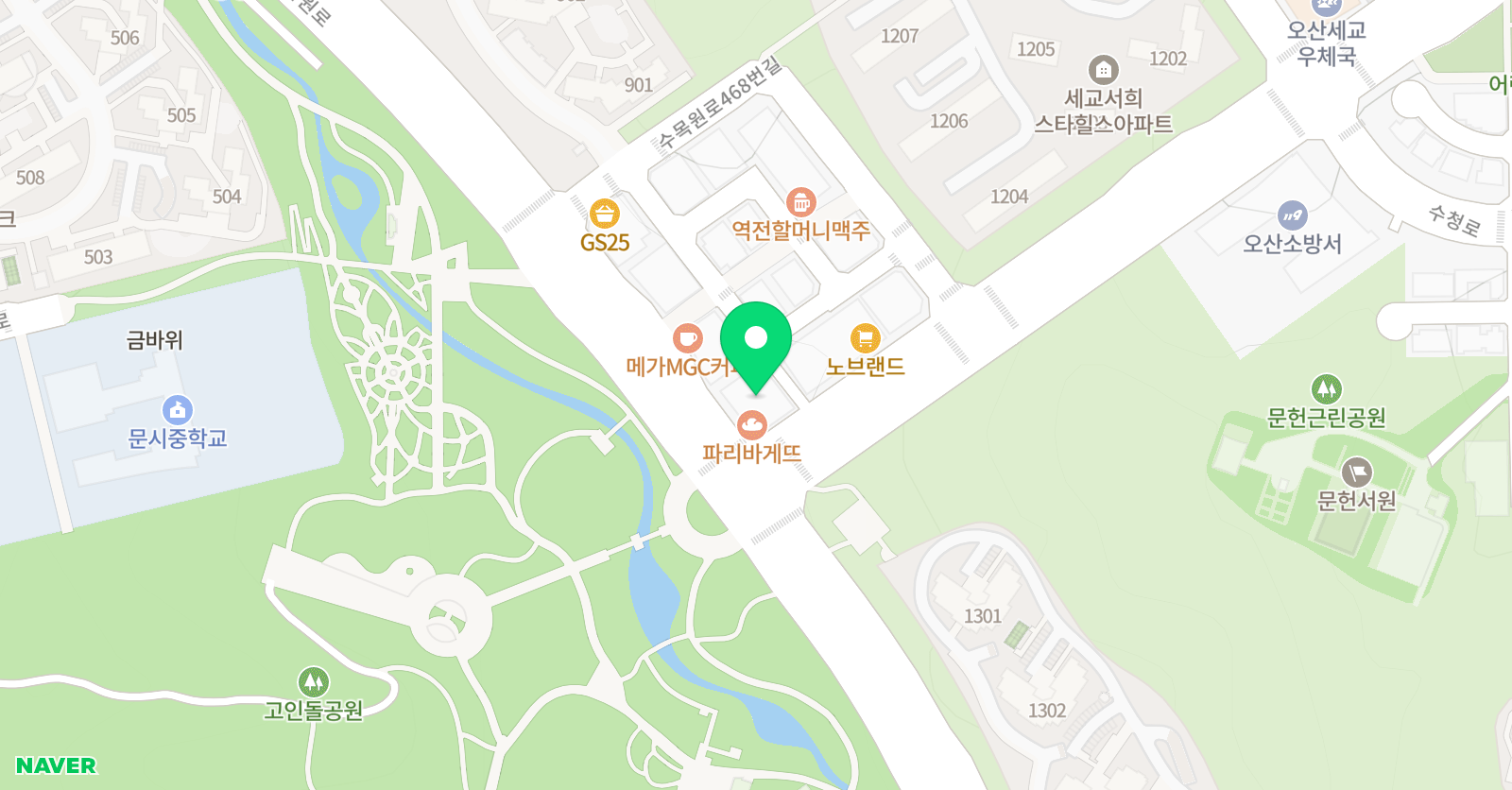 외대HS 어학원 오산세교브랜치 위치