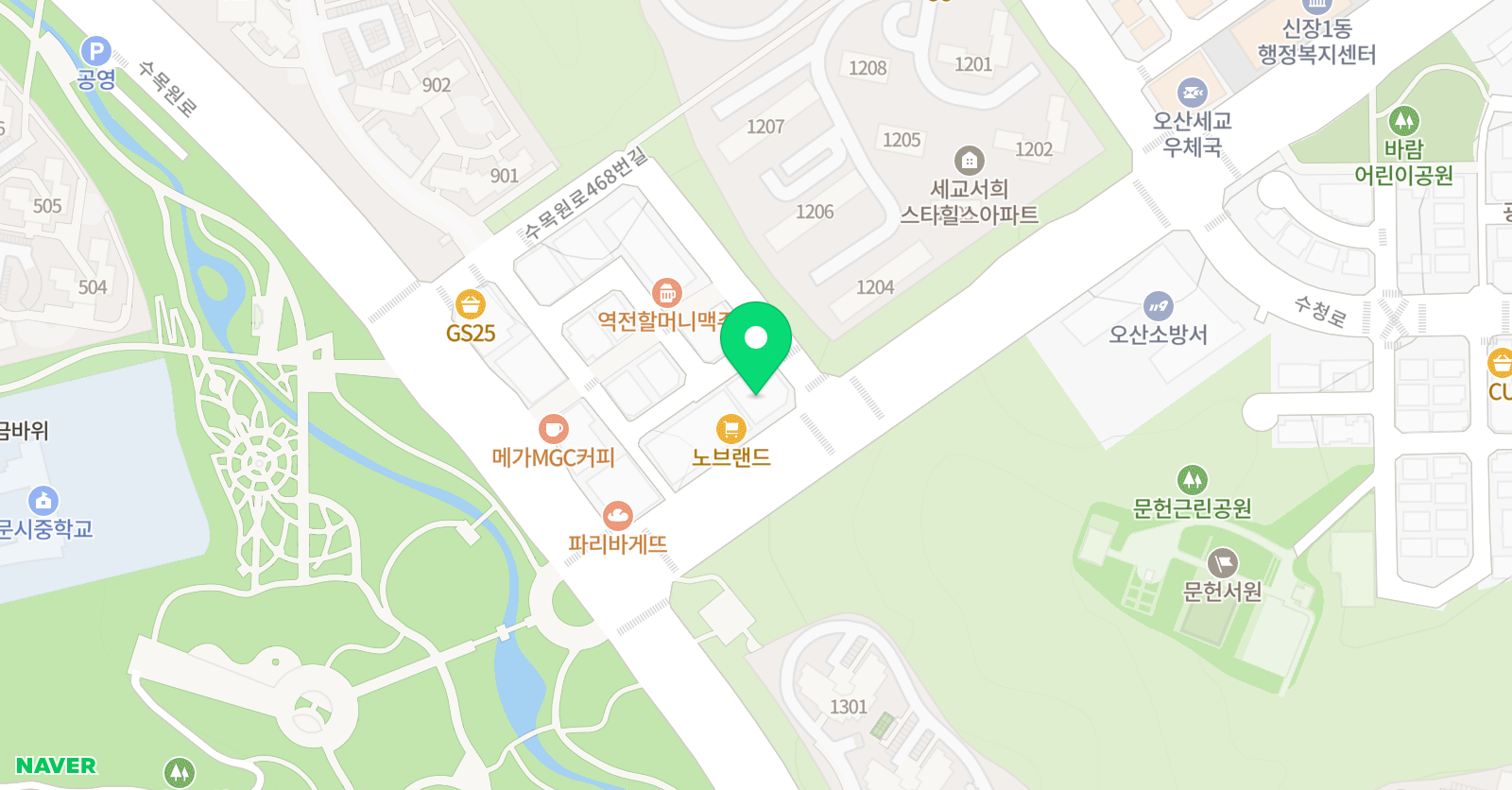 머슬 영어학원 오산세교 위치