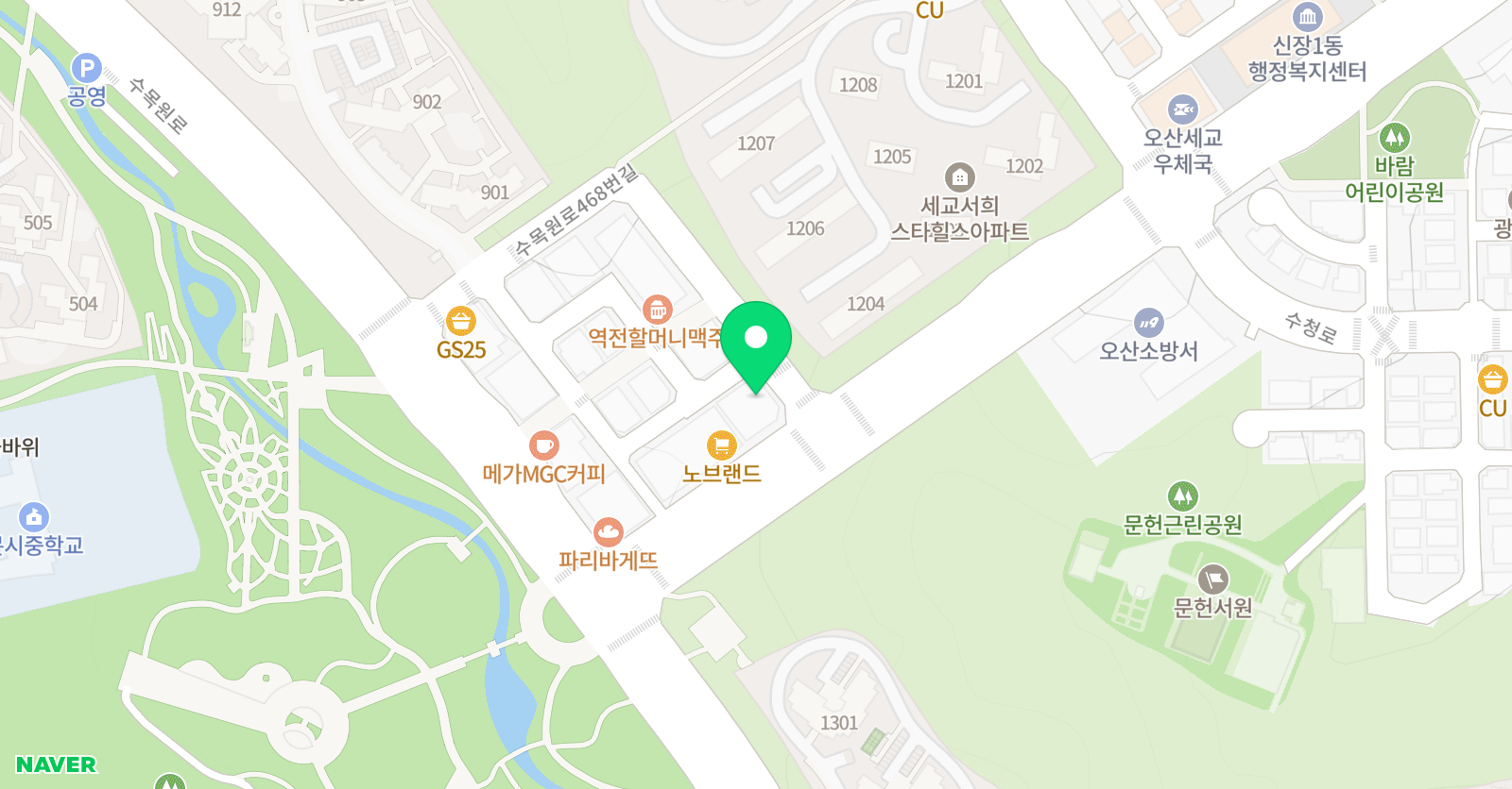 하이브 학원 세교점 위치