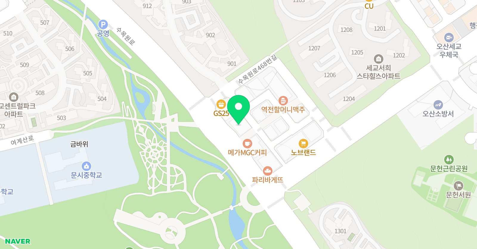 M 수학 위치