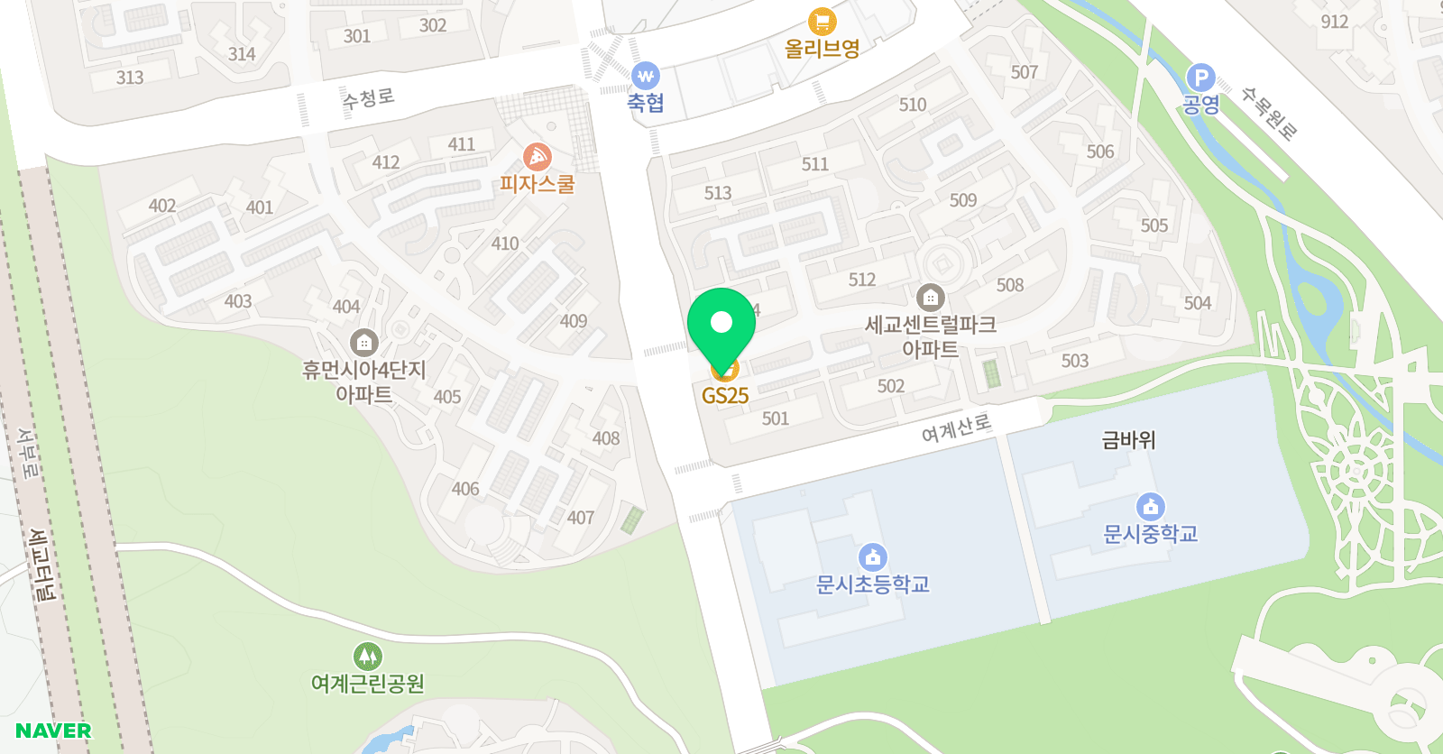 푸르넷 수학학원 세교점 위치