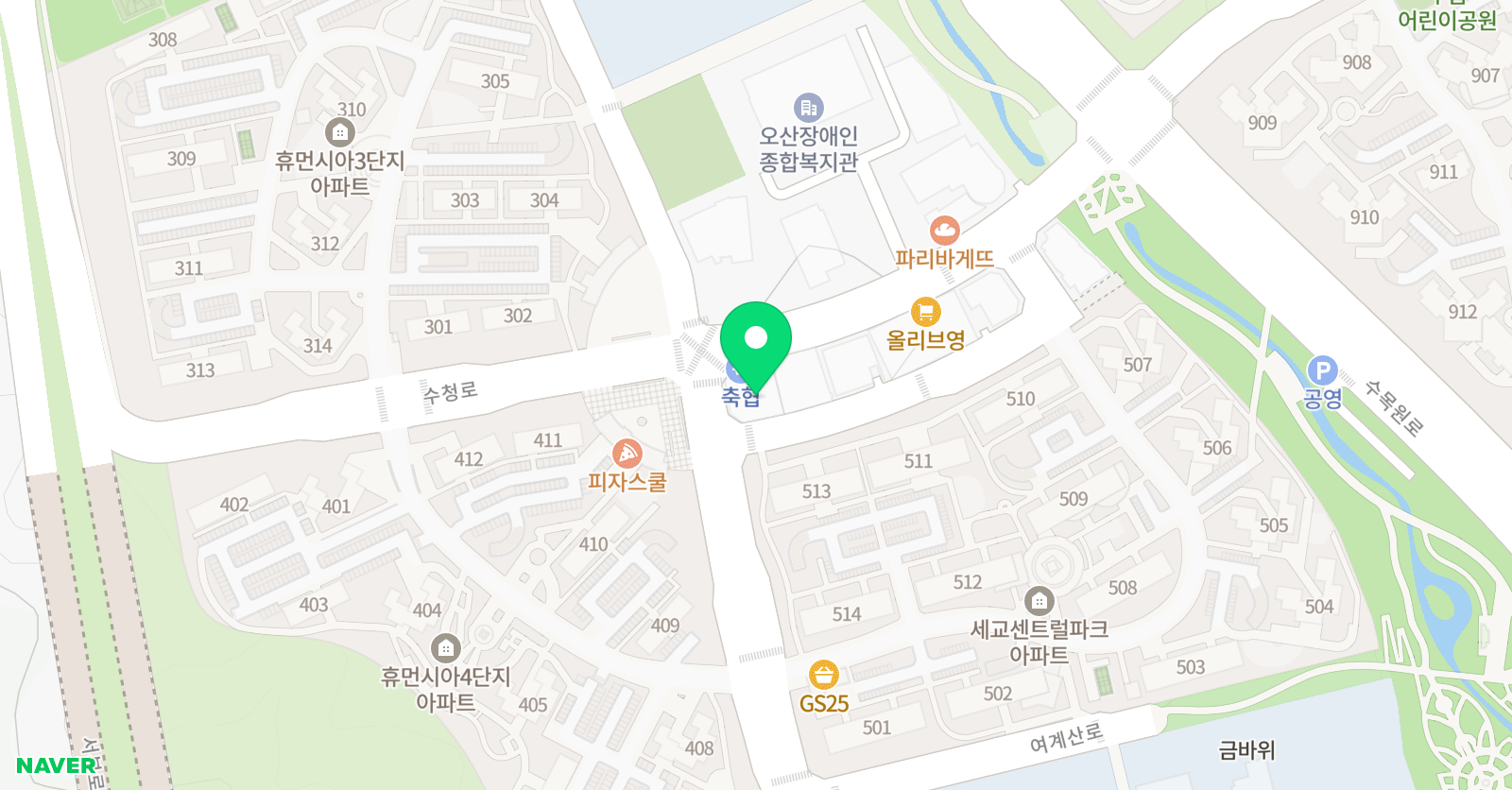 세교중앙 음악학원 위치